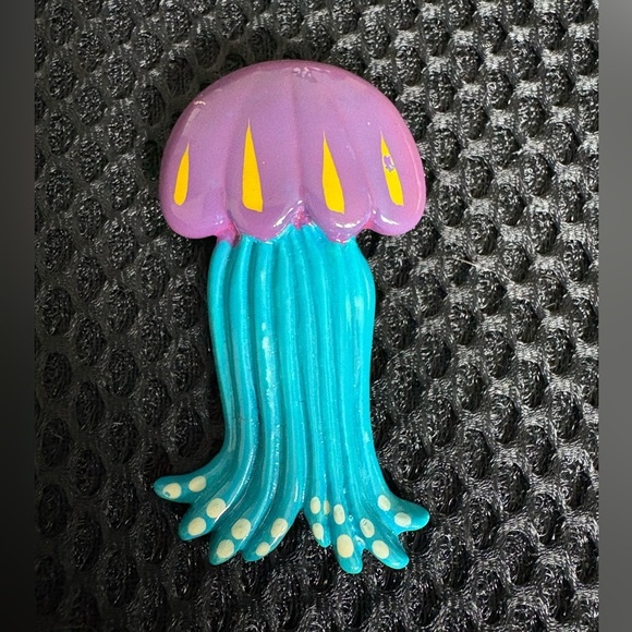 Vintage Purple & Blue Jellyfish Brooch Pin Unisex - Picture 1 of 5